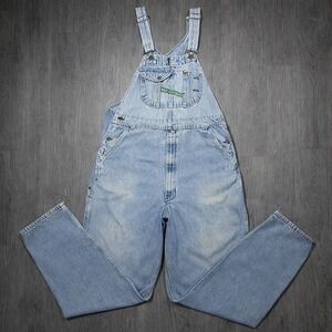 Vintage Key Imperial Denim Bib Overalls Light Wash Workwear Carpenter Jeans USA